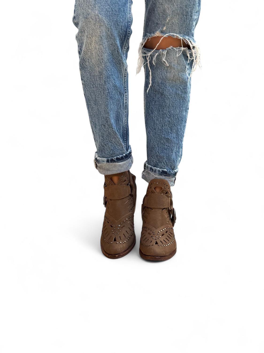 BOTIN MUJER DE CUERO GRACIA CAFÉ-3