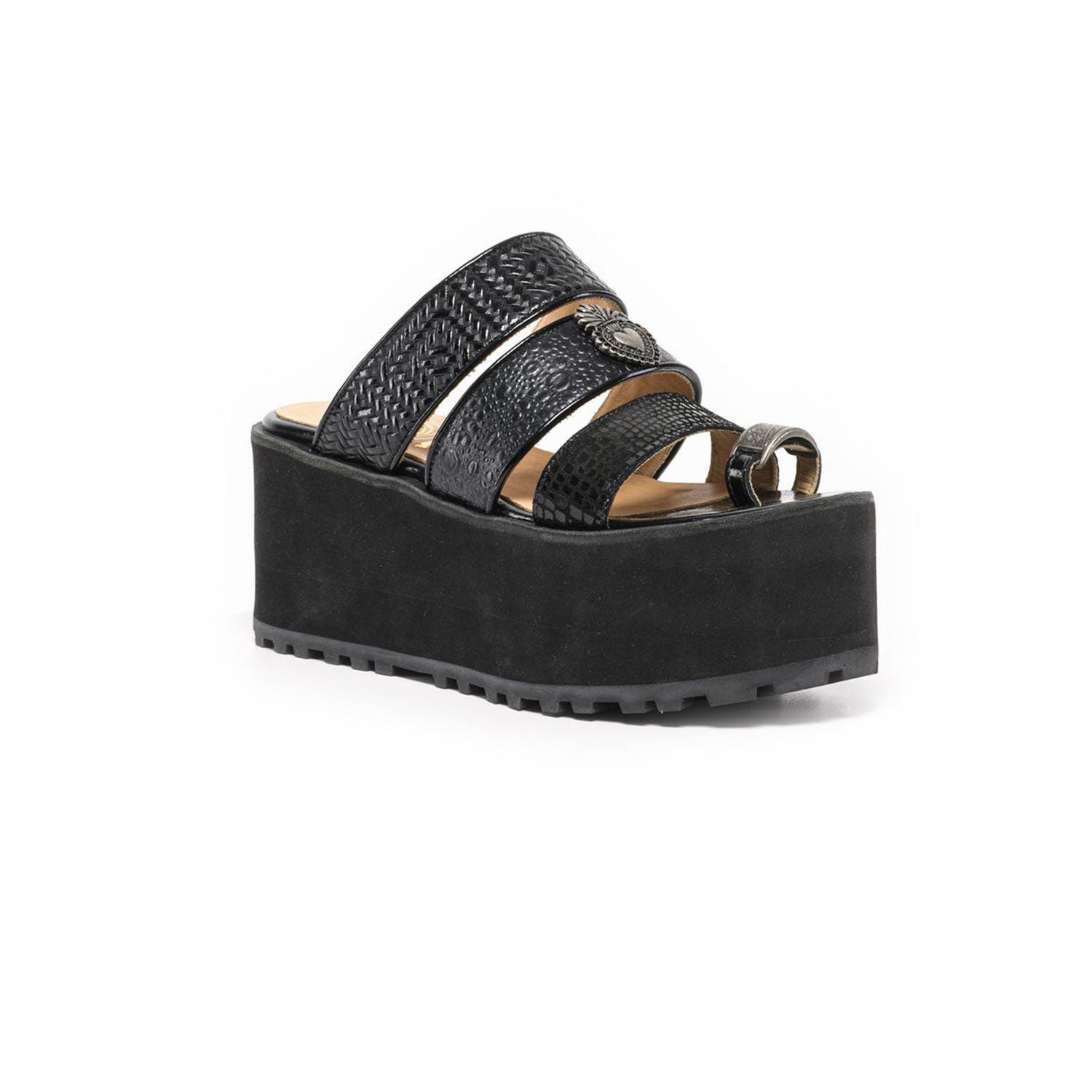 SANDALIA DE CUERO NEGRO JULIA MEXICANA-1