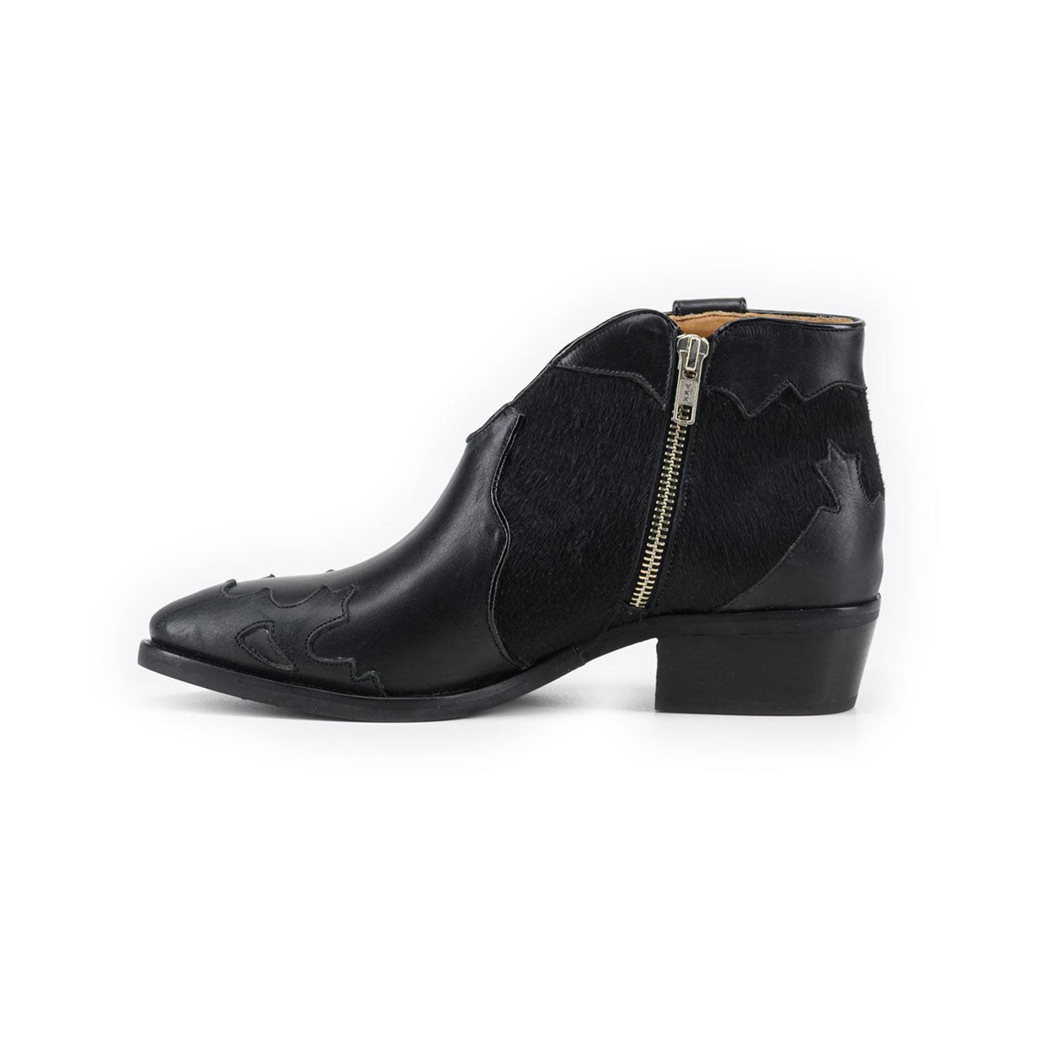 BOTÍN LORENZA NEGRO DE CUERO MUJER-4