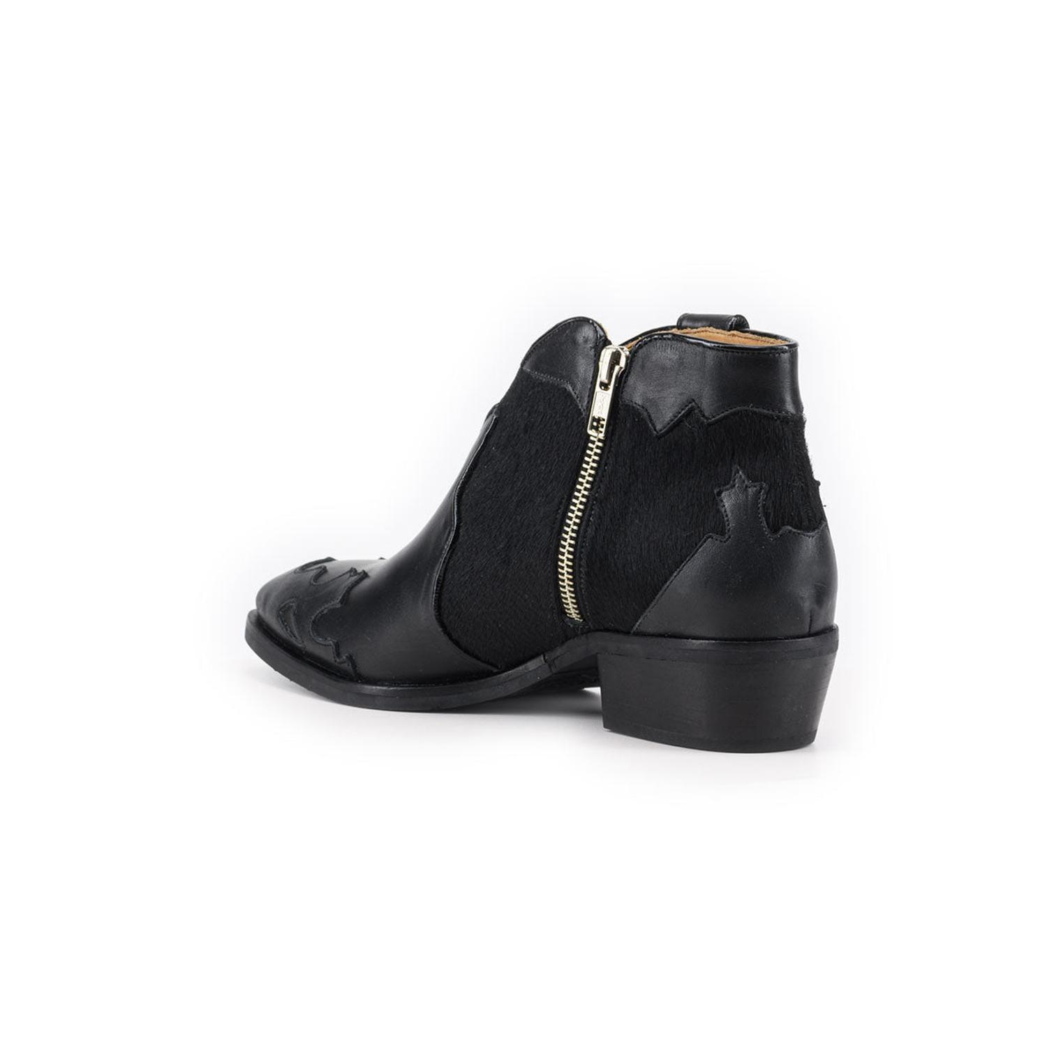 BOTÍN LORENZA NEGRO DE CUERO MUJER-5