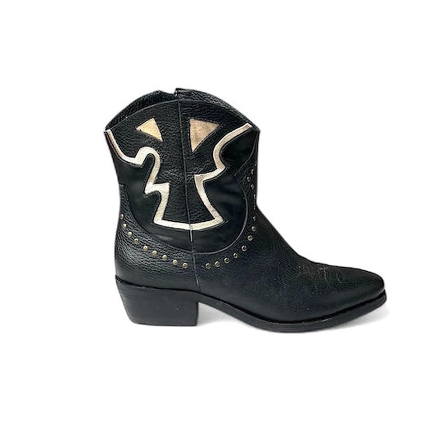 BOTIN DE CUERO ROBERTA NEGRO-0