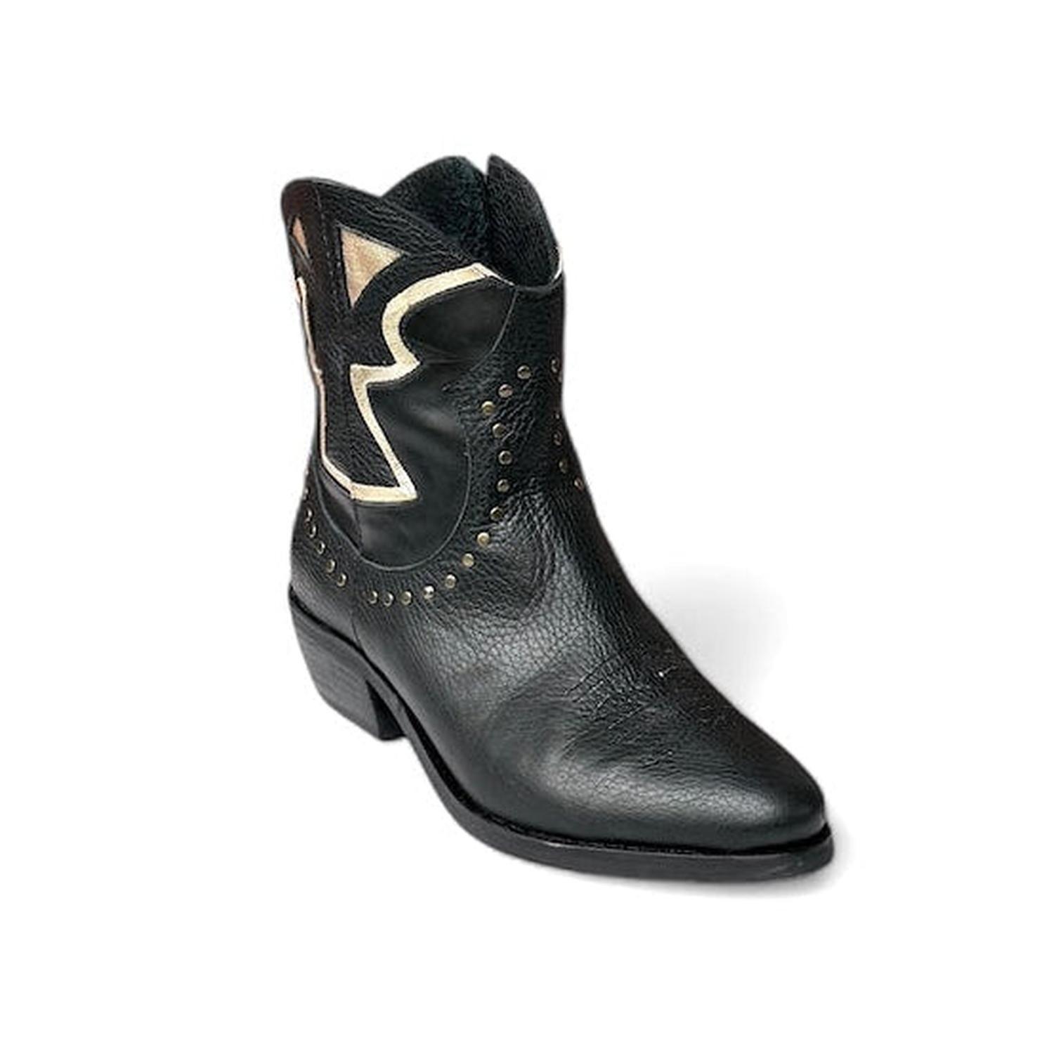 BOTIN DE CUERO ROBERTA NEGRO-1