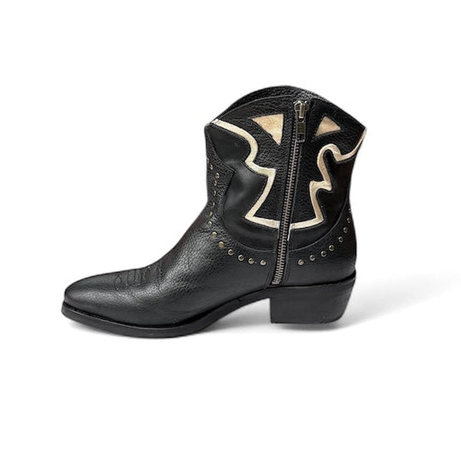BOTIN DE CUERO ROBERTA NEGRO-2
