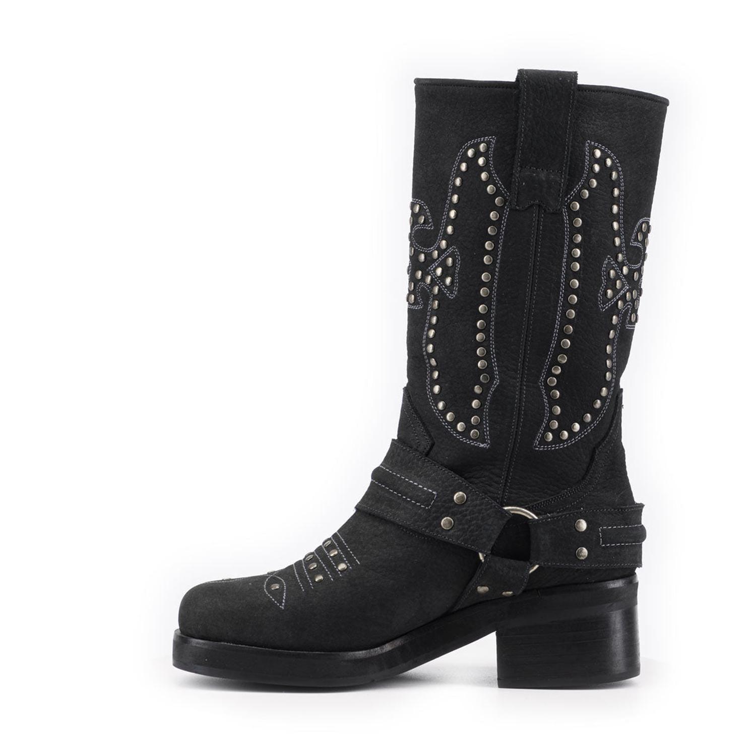 BOTA ELENA NEGRA DE CUERO-5