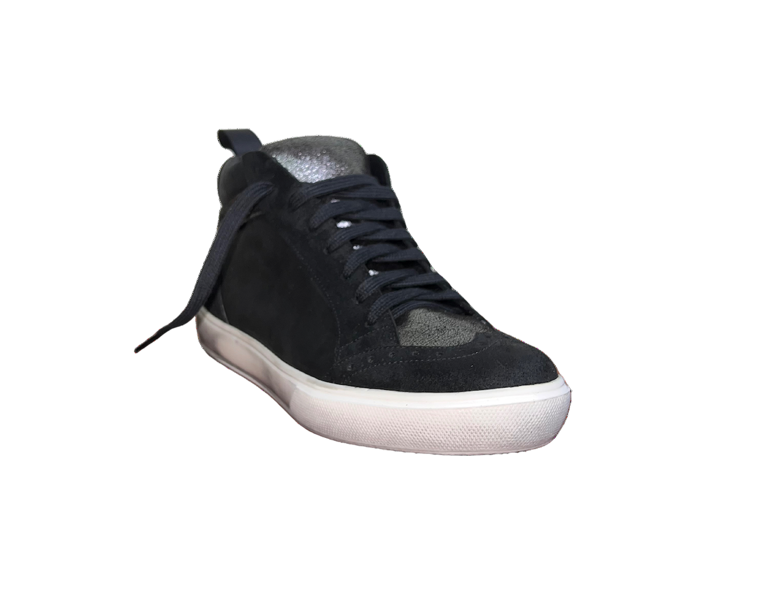 ZAPATILLA DE CUERO CAMI NEGRA PLATA-2
