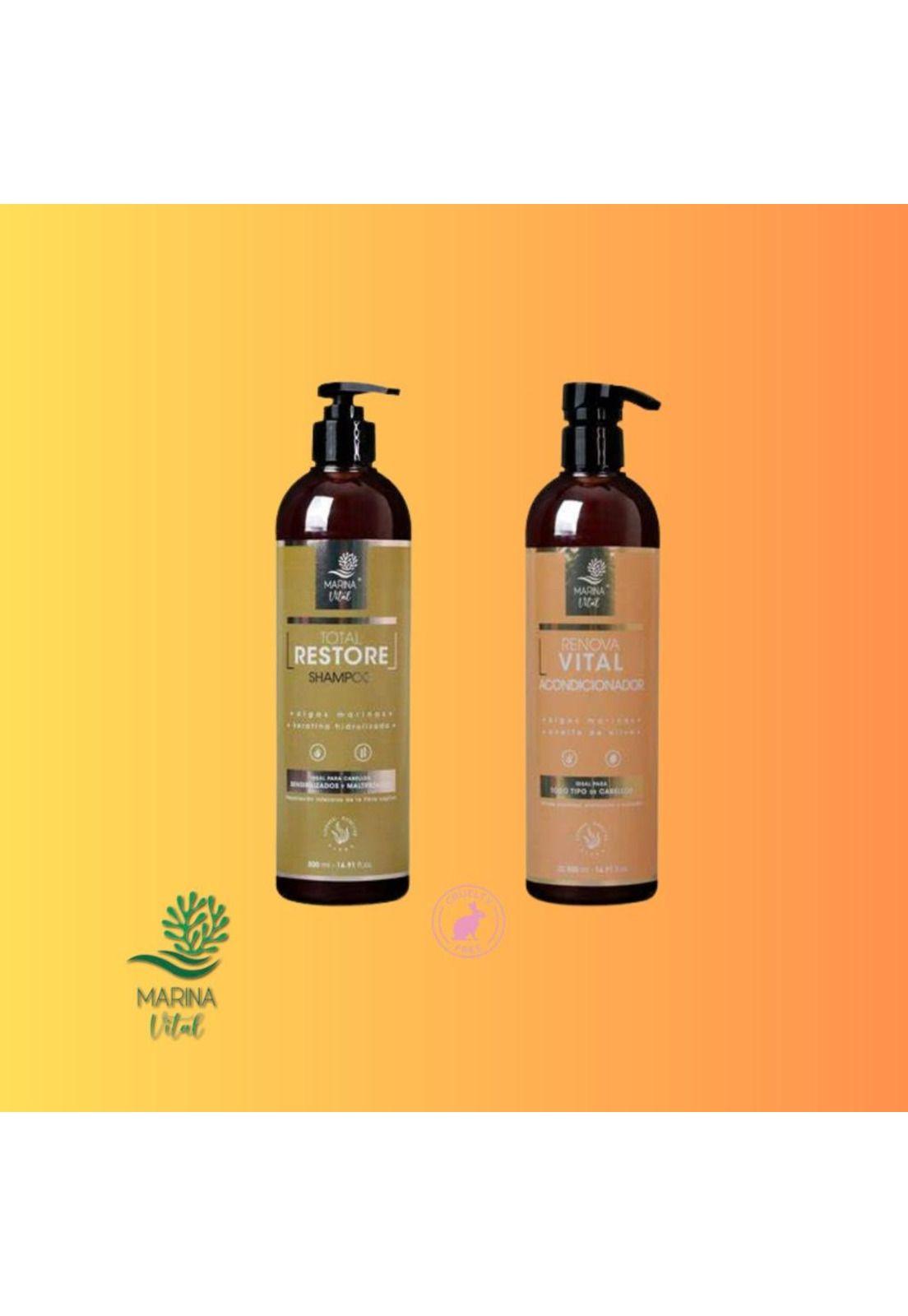 Shampoo Restaurador 500ml Y Acondicionador 500 Ml Marina Vit-2