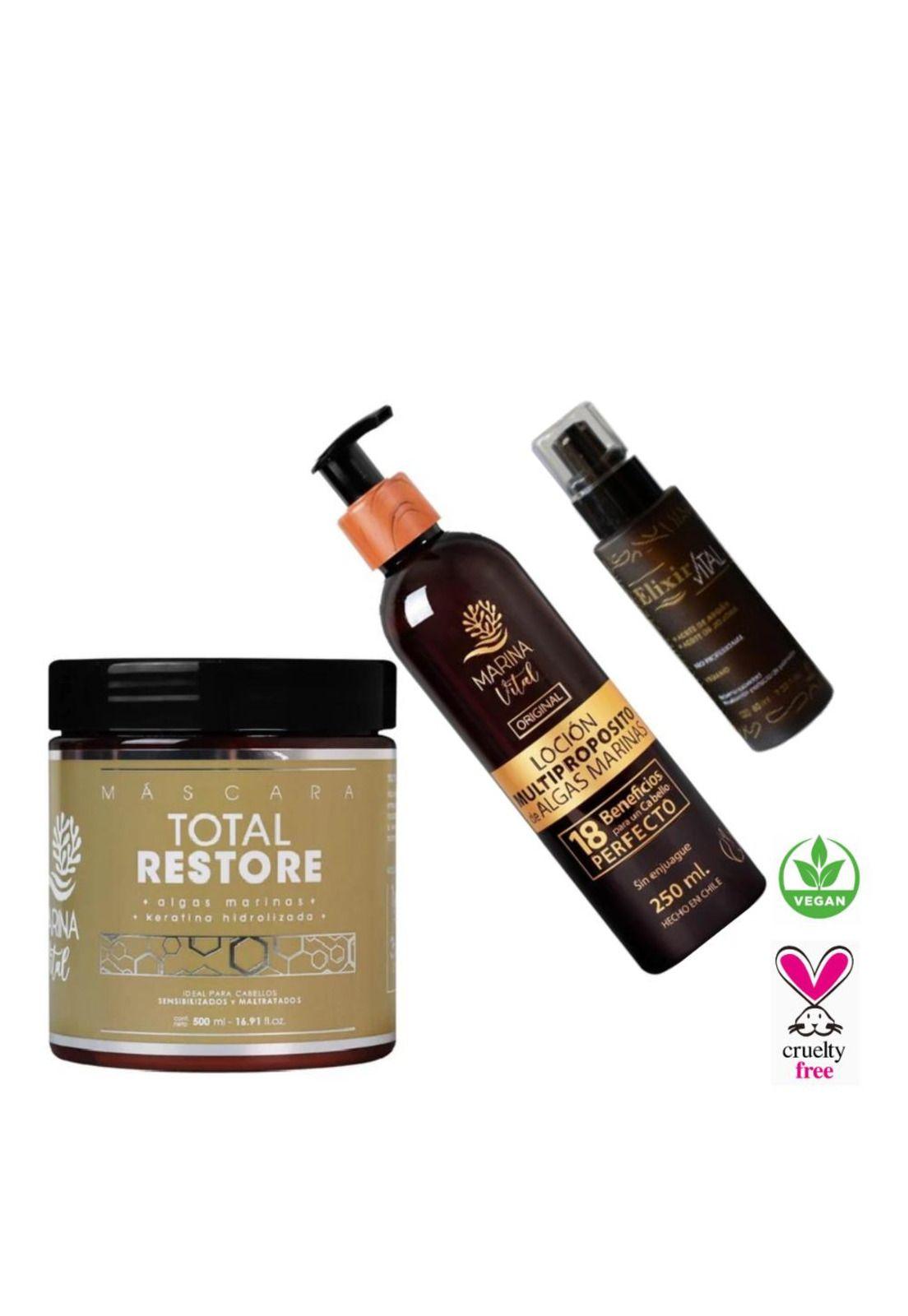 Mascara Restauradora, Locion Multiproposito Y Serum Elixir-2