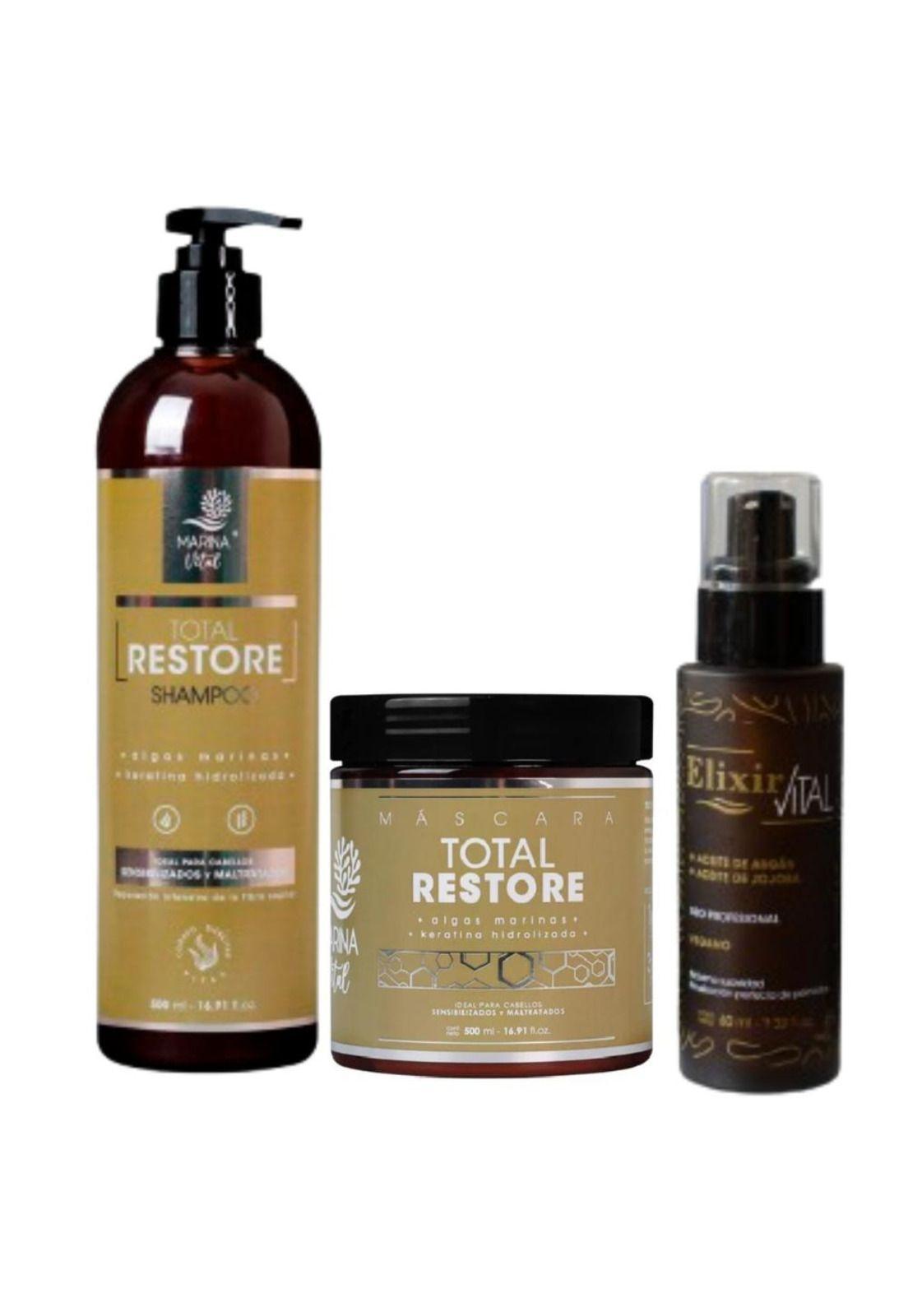 Shampoo, Mascara Restauradora y Serum Elixir-0