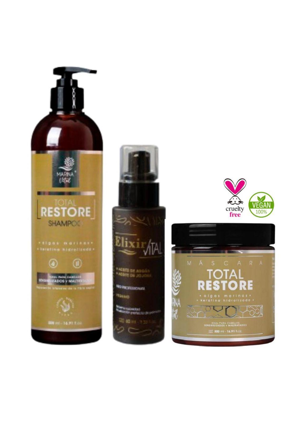 Shampoo, Mascara Restauradora y Serum Elixir-1