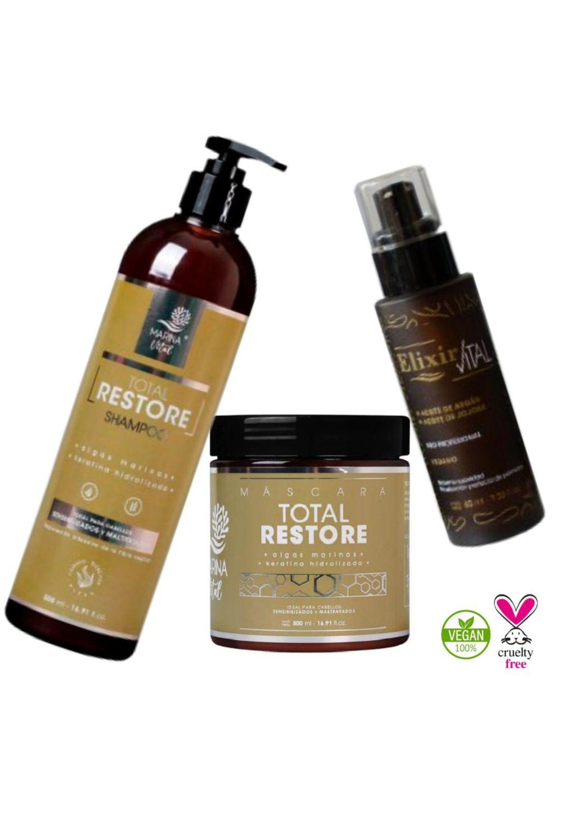 Shampoo, Mascara Restauradora y Serum Elixir-2
