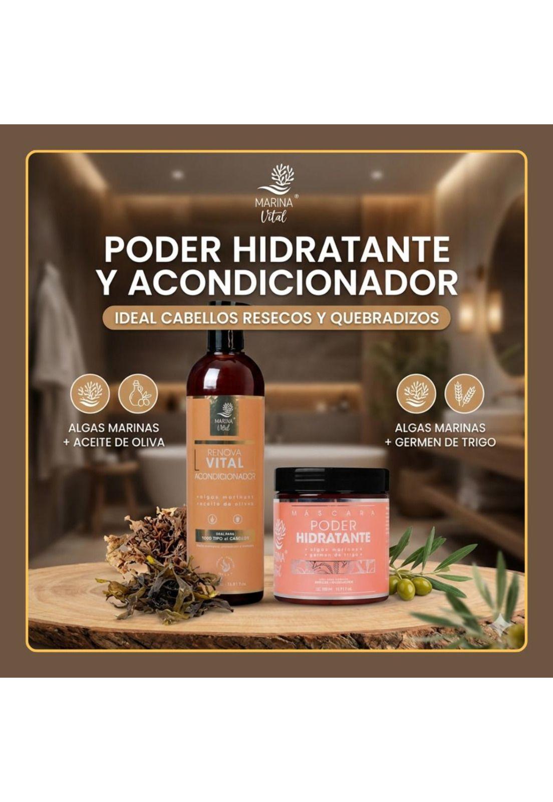 Mascara Poder Hidratante Y Acondicionador Marina Vital 500ml-2