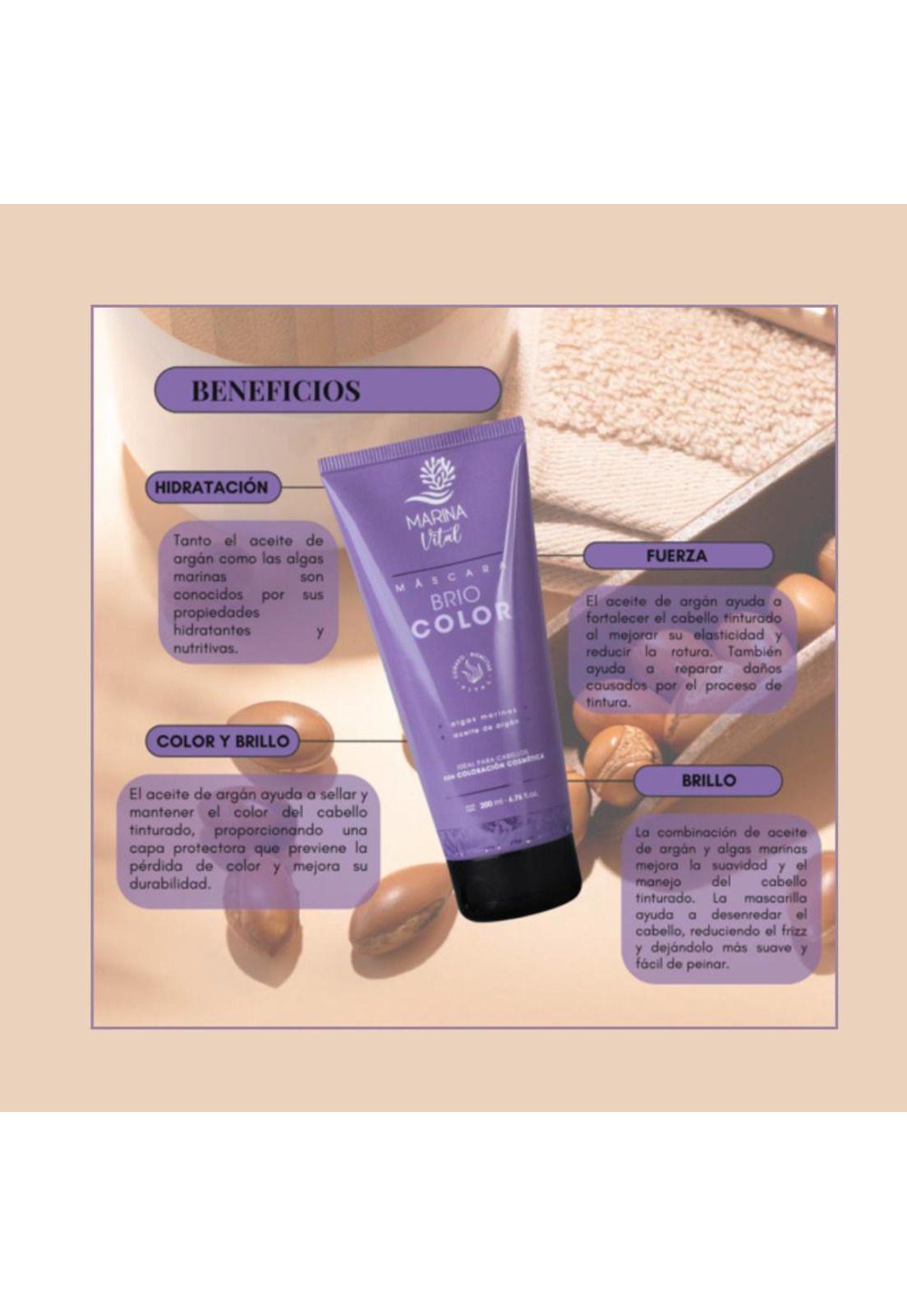 Shampoo 500 ml  y Máscara Briocolor 200 ml Marina Vital -2