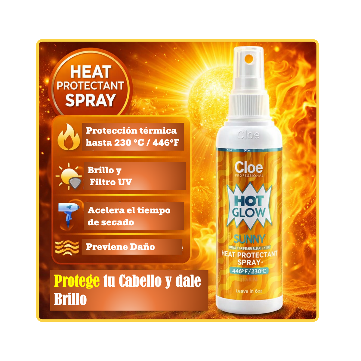 Hot Glow Sunny termo protección de 250ml Cloe-2