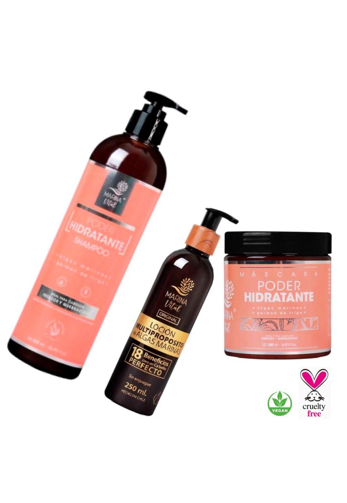 Shampoo, Mascara Poder Hidratante y Locion Multiproposito-2