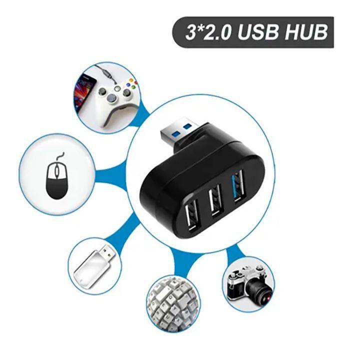 Separador De Concentrador Hub Usb, 3 Puertos, Usb3,0, Usb2,0-3