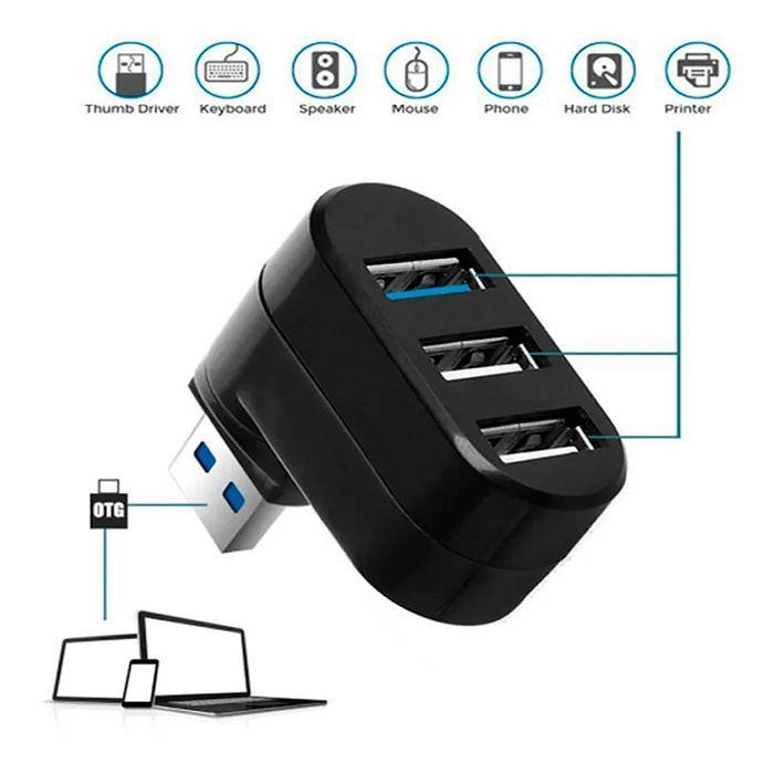 Separador De Concentrador Hub Usb, 3 Puertos, Usb3,0, Usb2,0-4
