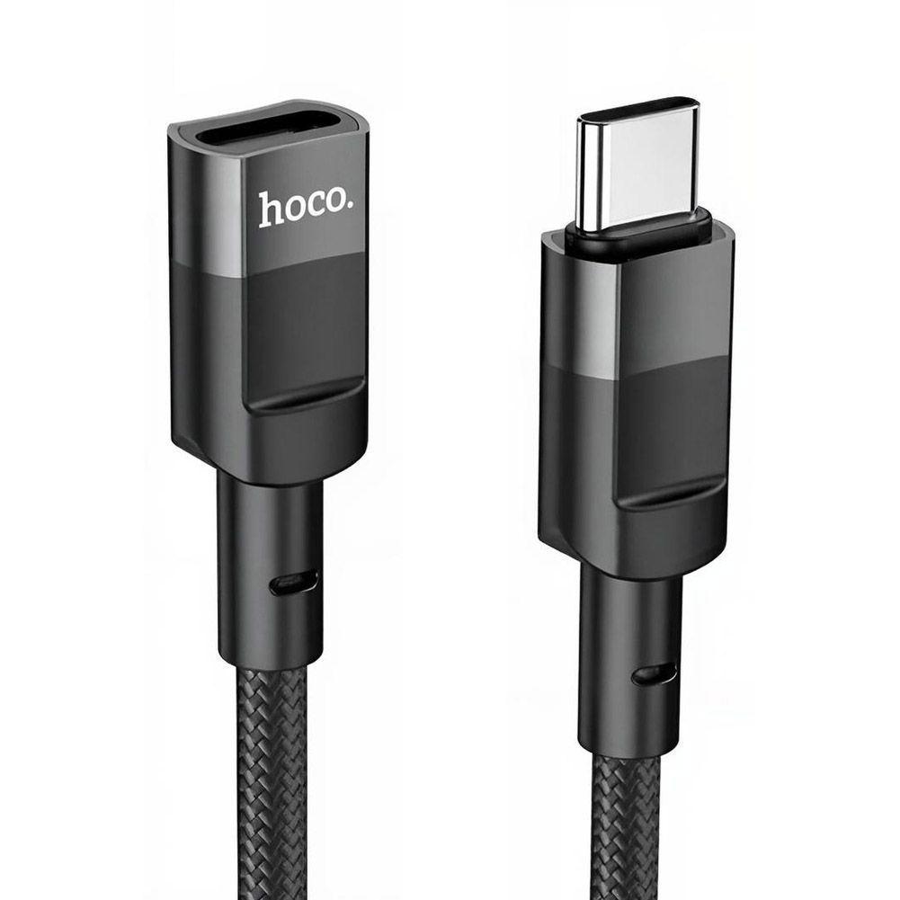 Cable Extension USB C Hoco U107 1,2m Macho a Hembra 3A Negro-0