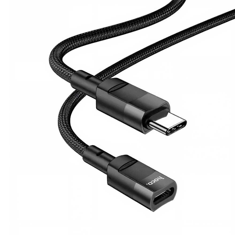 Cable Extension USB C Hoco U107 1,2m Macho a Hembra 3A Negro-4