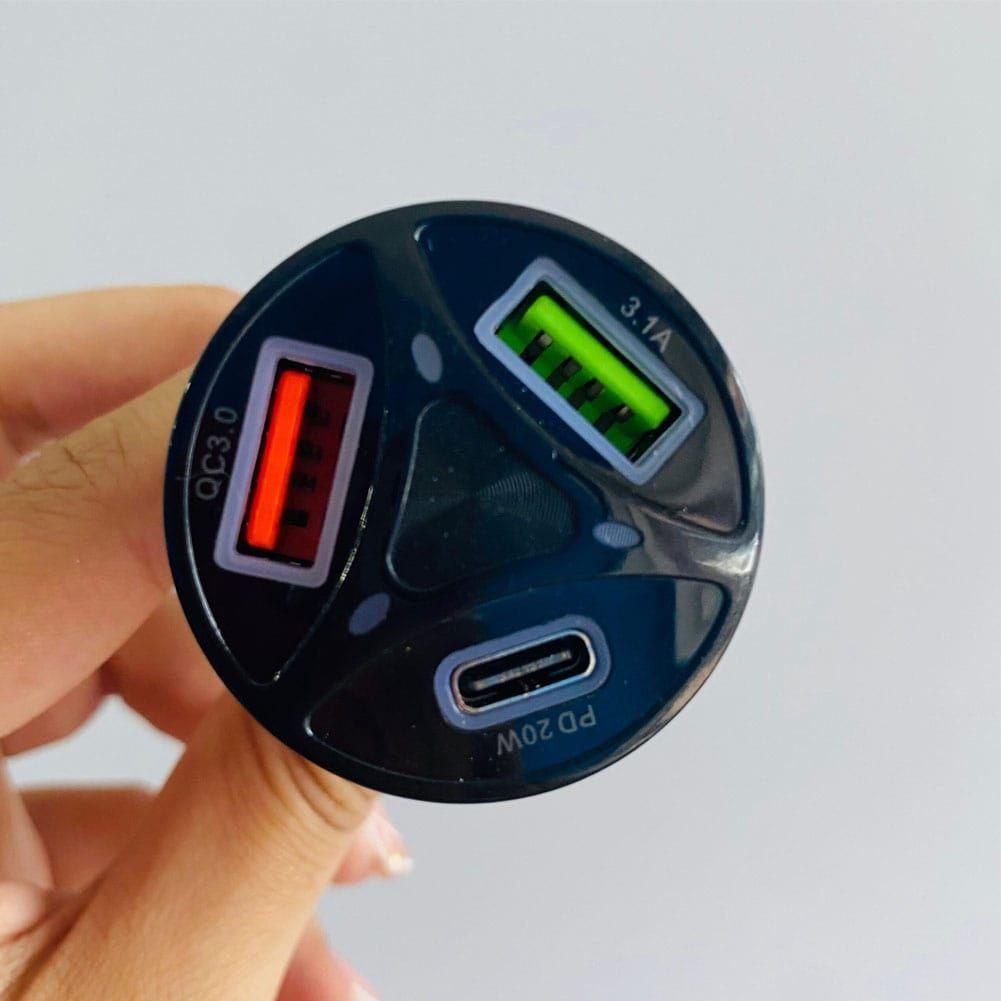 Cargador de Auto 2 Puertos Usb 3 1 Y Usb Tipo Pd-3