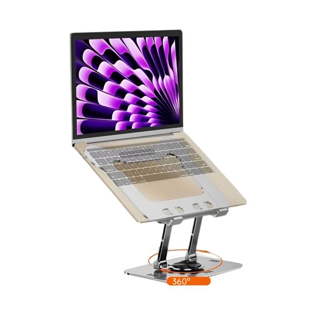 Soporte Base Alzador Notebook Laptop Mac Plegable Ajustable Gris-2