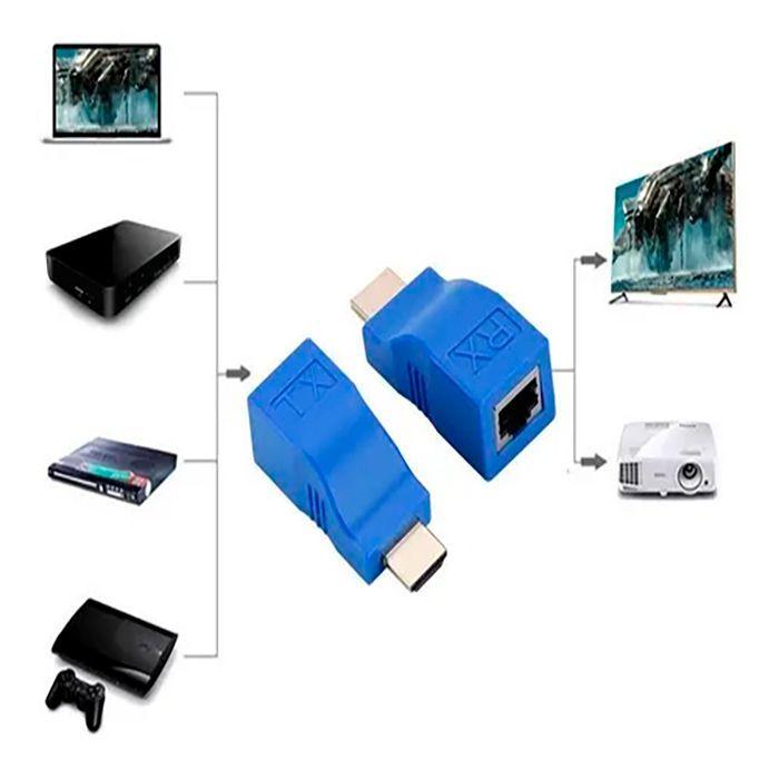 TITULO Extension Extensor Adaptador Hdmi A Cable Utp Lan Rj45 1080p-2