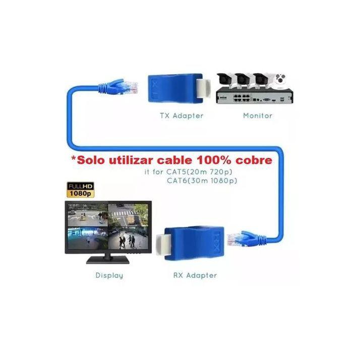 TITULO Extension Extensor Adaptador Hdmi A Cable Utp Lan Rj45 1080p-3
