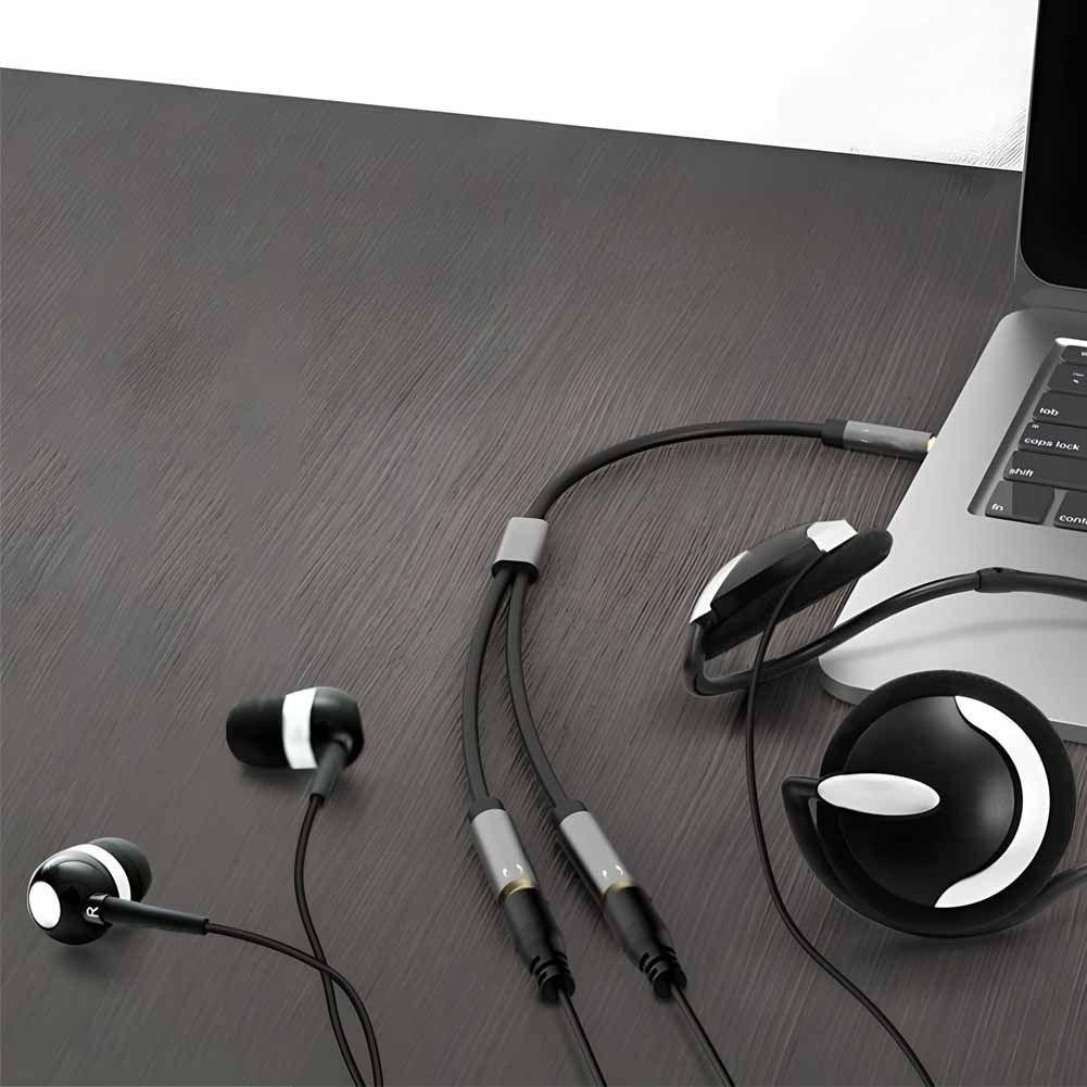 Cable Adaptador 3,5mm Audio Macho Doble Hembra Auricular-4