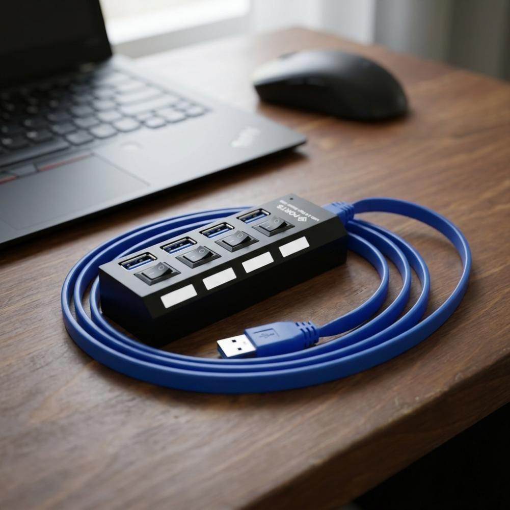 Hub USB 3 0 4 Puertos Interruptor Individual y Luz LED-6