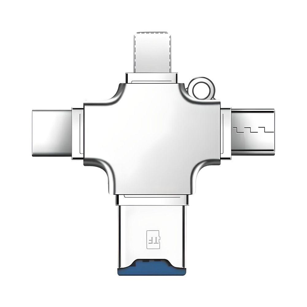 Lector De Tarjeta Microsd 4 En 1 Metalico-0