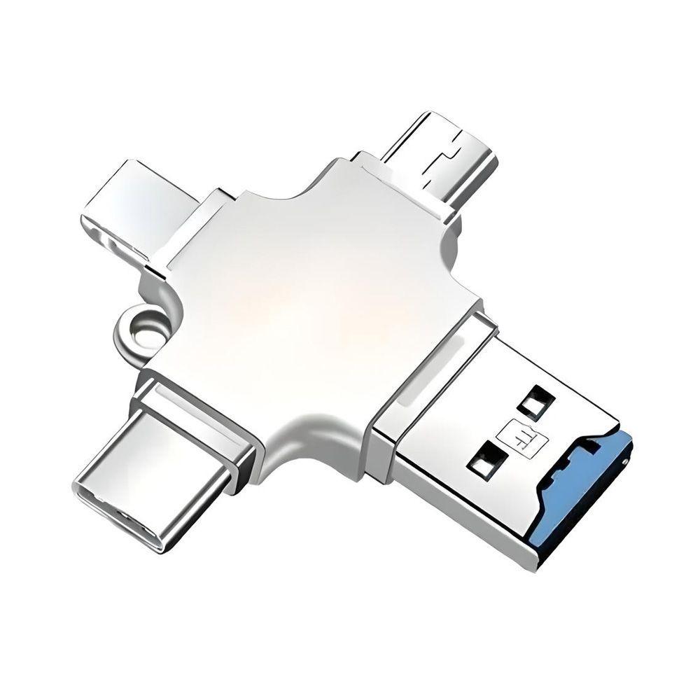 Lector De Tarjeta Microsd 4 En 1 Metalico-1