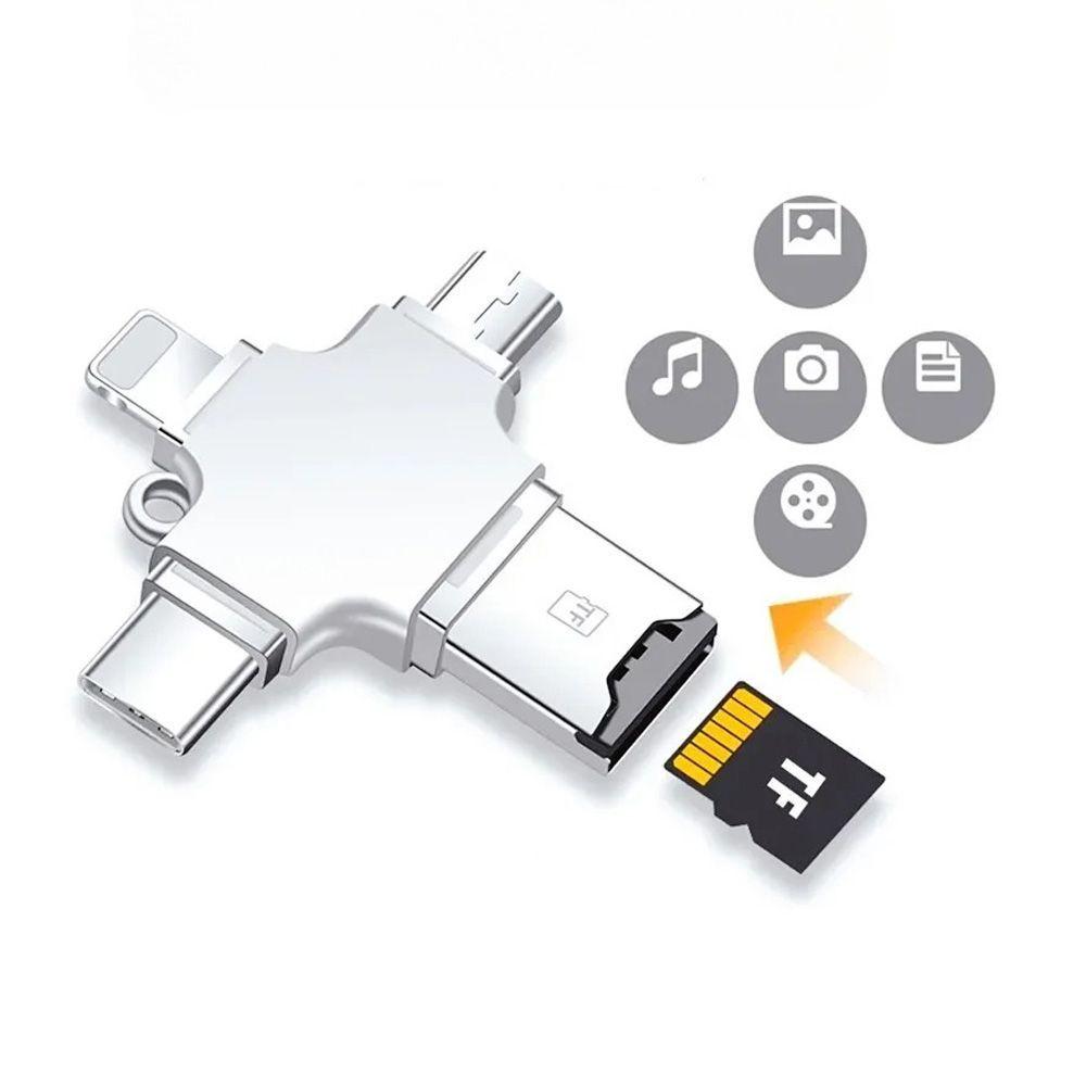 Lector De Tarjeta Microsd 4 En 1 Metalico-2