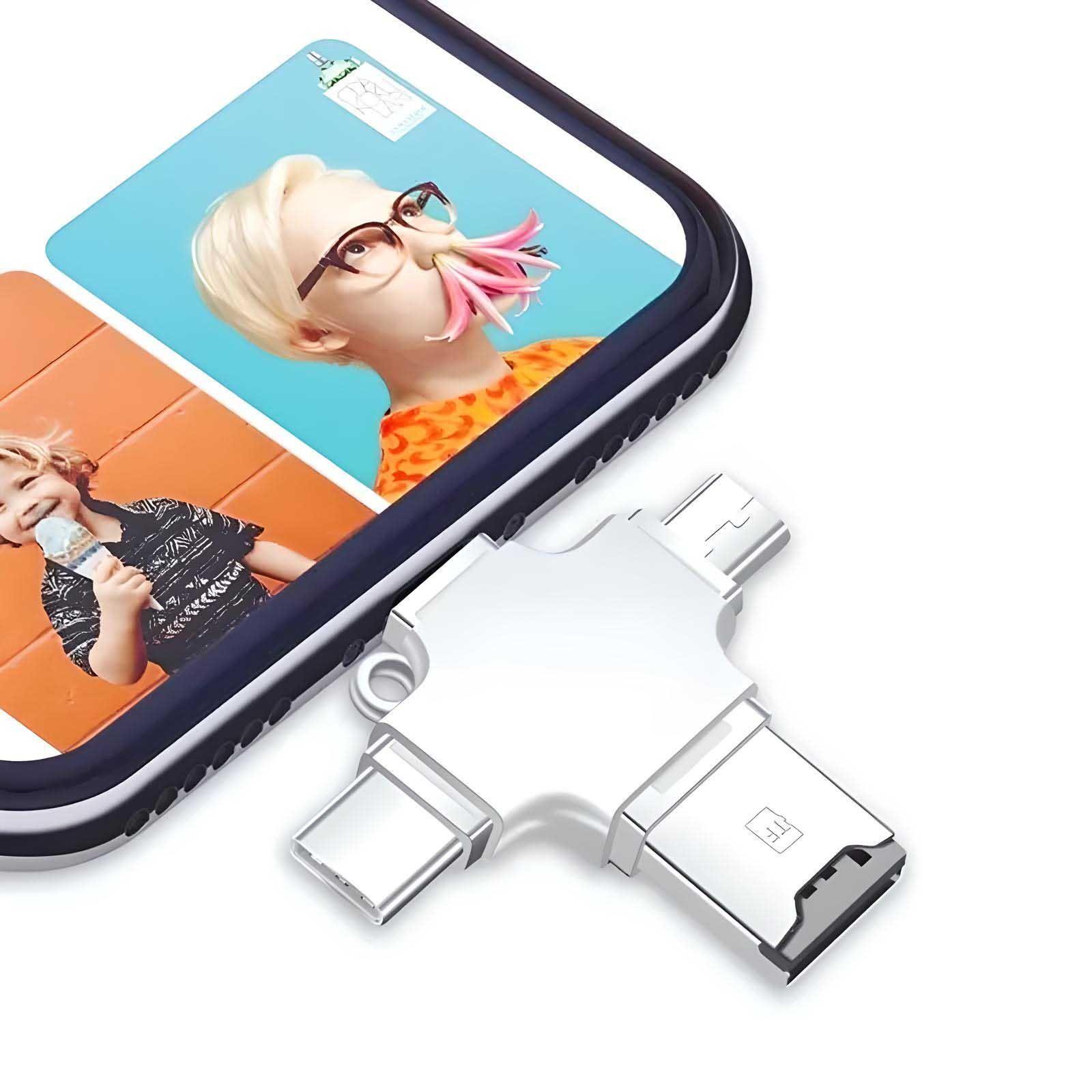 Lector De Tarjeta Microsd 4 En 1 Metalico-4