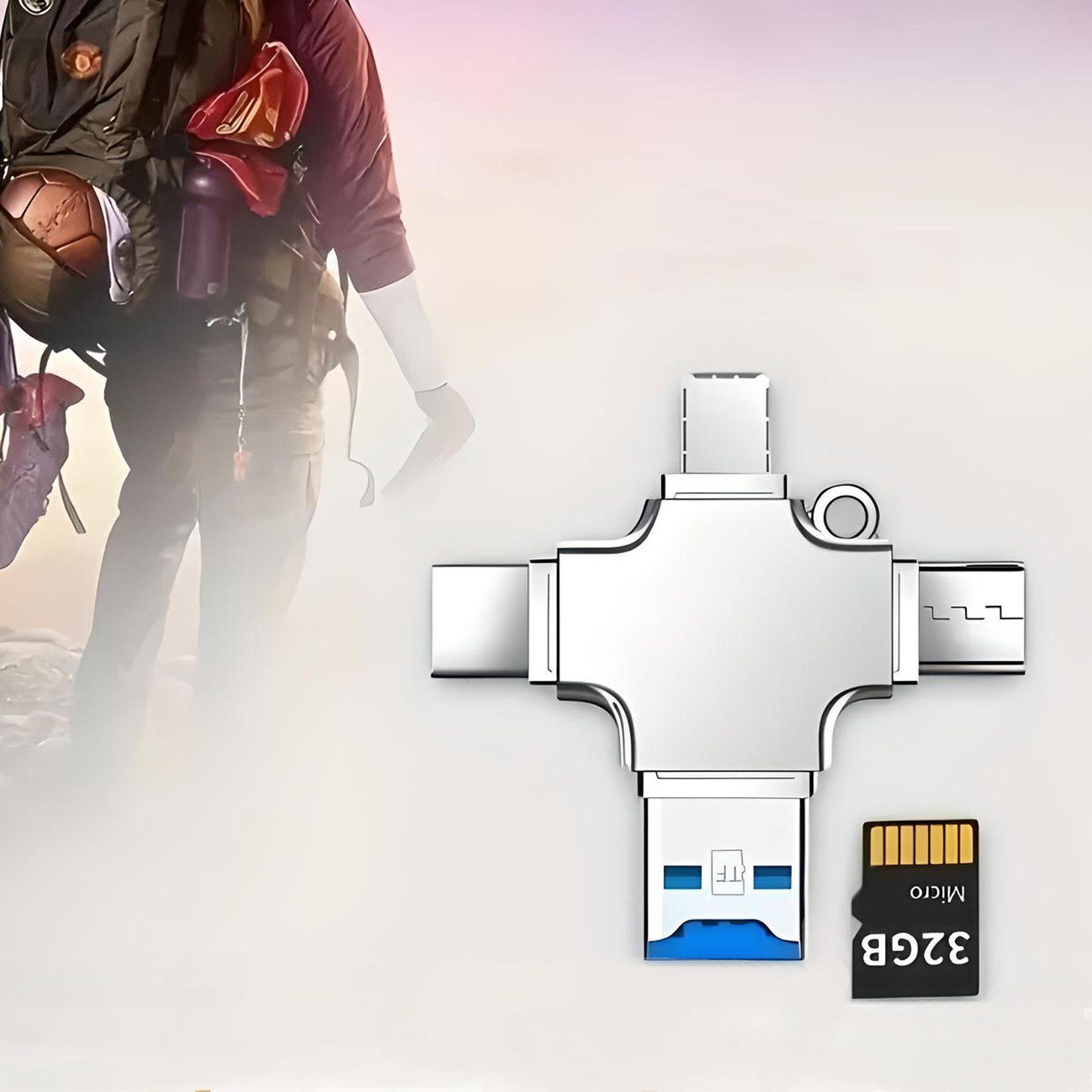 Lector De Tarjeta Microsd 4 En 1 Metalico-5