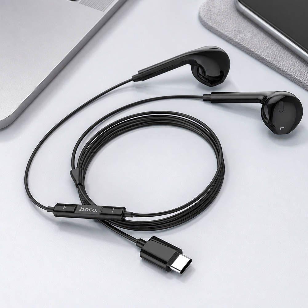 Audifonos Hoco Con cable Manos Libres Tipo C M101 Negro-3