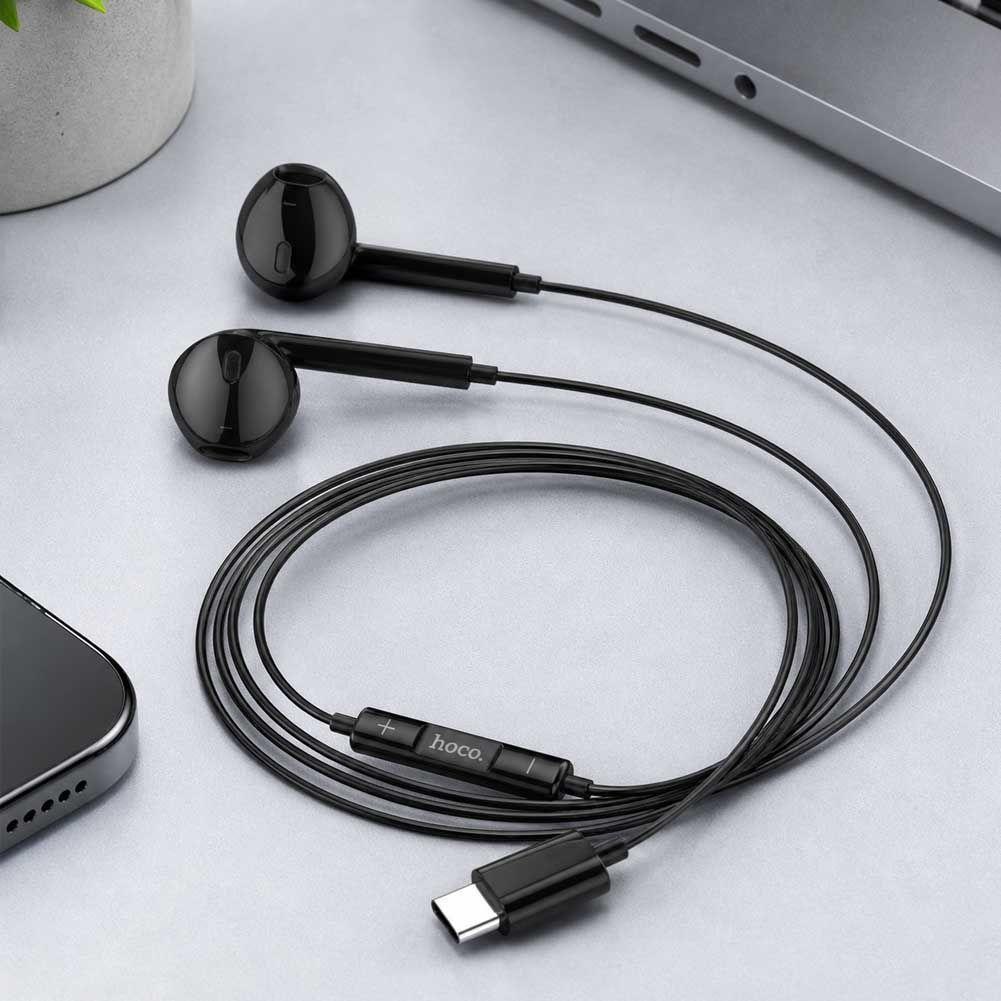 Audifonos Hoco Con cable Manos Libres Tipo C M101 Negro-4