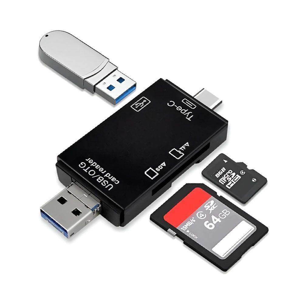 Adaptador 6 En 1 OTG USB Lector Tarjetas SD Micro SD USB 2 0-3