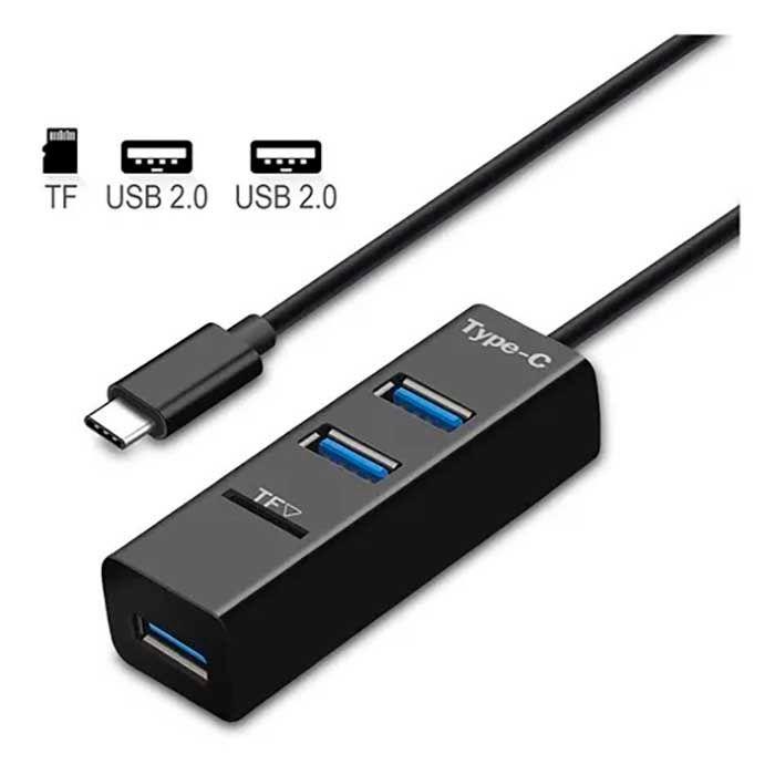 Hub Usb Tipo C A 2.0 X 3 Puertos Con Micro Sd-4