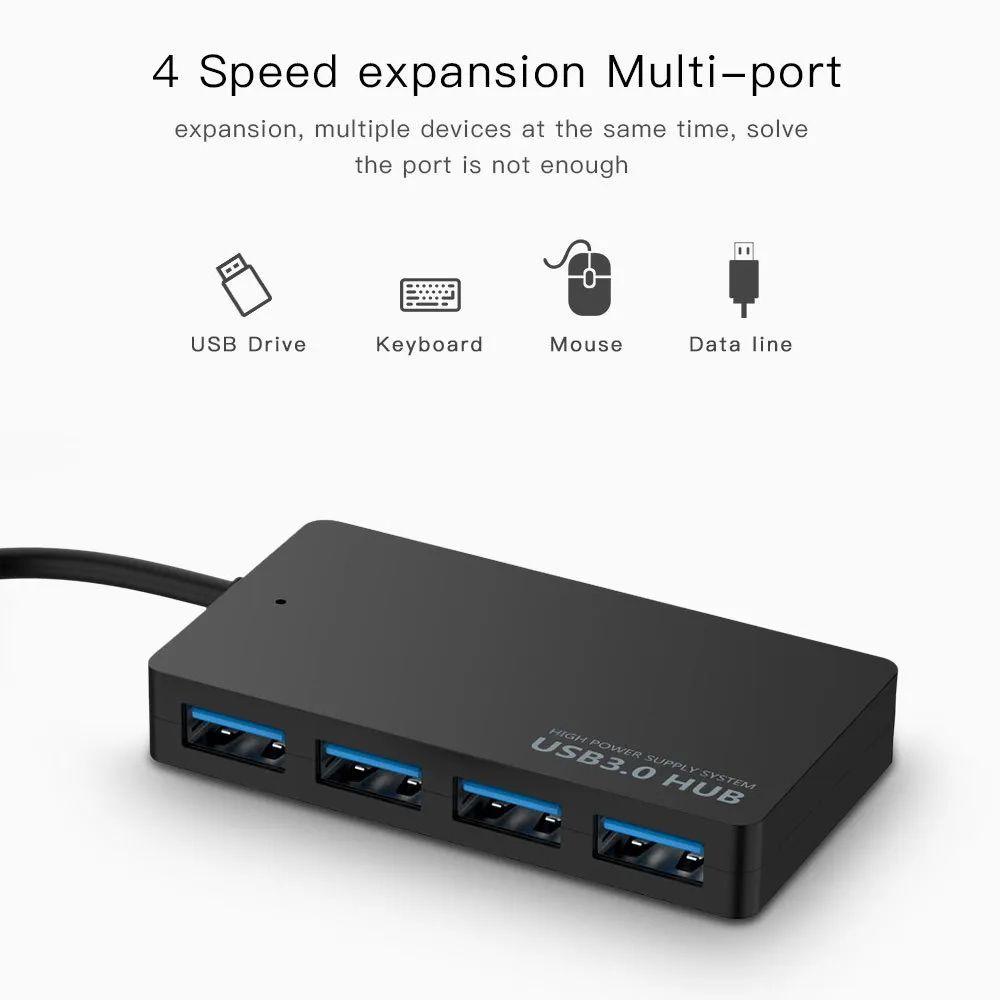 HUB PLASTICO USB C A 4 PUERTOS USB 3.0-3