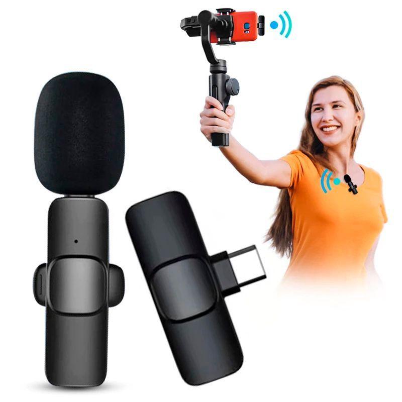 Microfono Lavalier Solapa Inalambrico Tipo C Para Celular-2