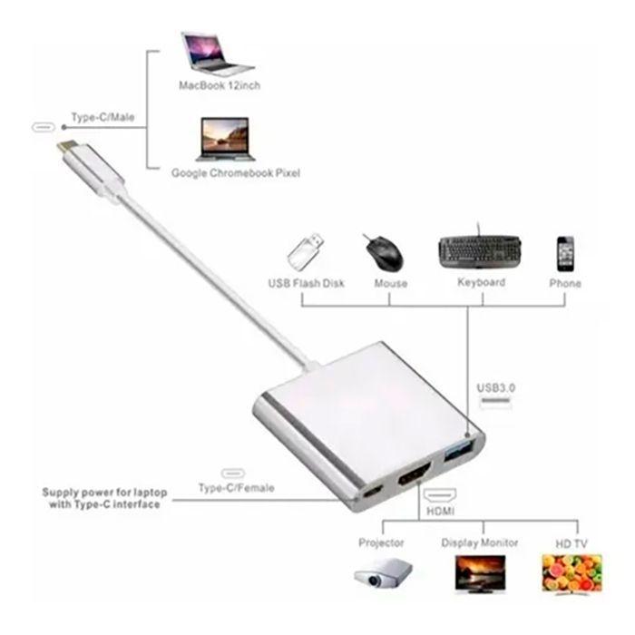 Adaptador Usb Tipo C A Hdmi 4k / Usb 3.1 / Usb-c Macbook-4
