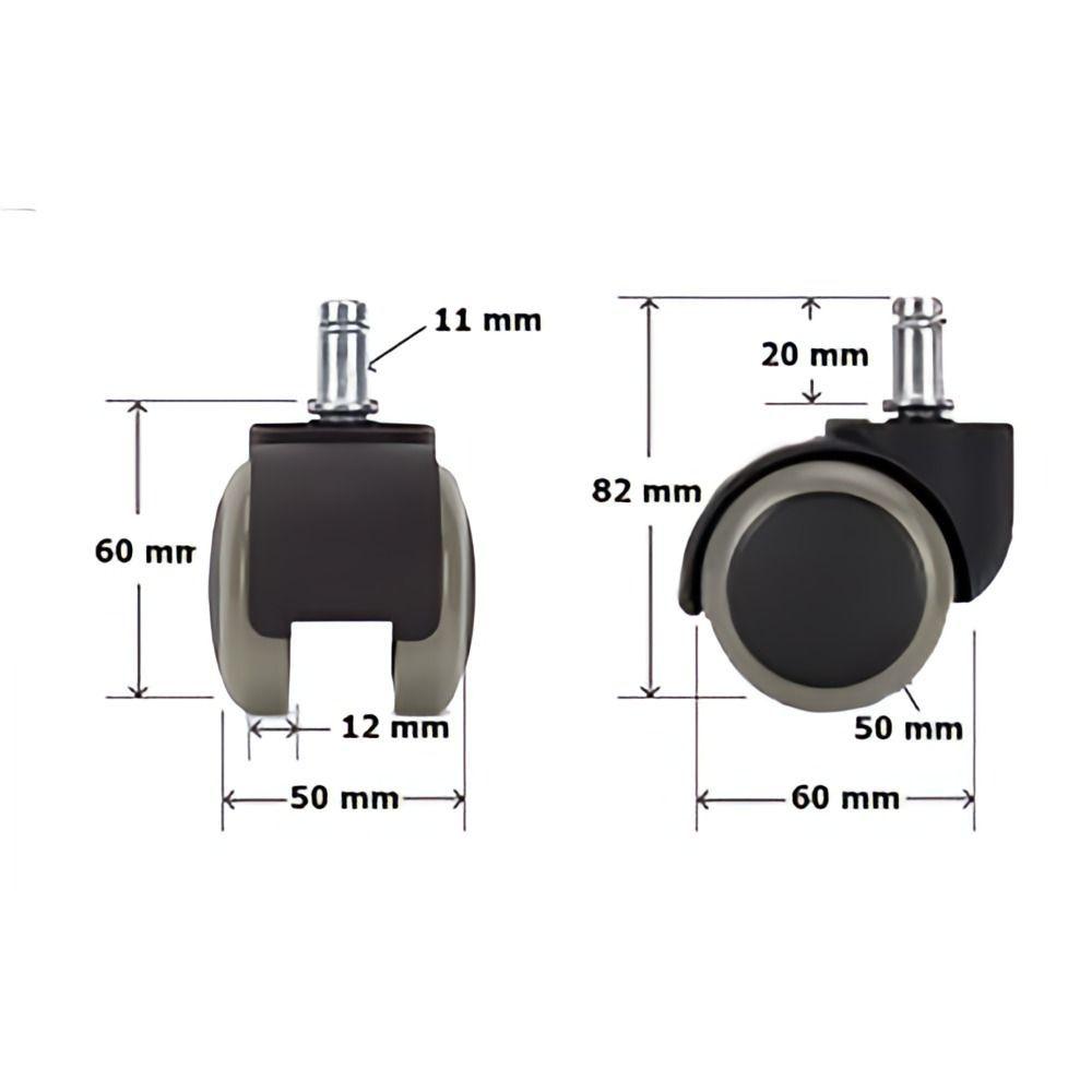 5 Ruedas Poliuretano Silicona Sillas Oficina Reforzadas-2