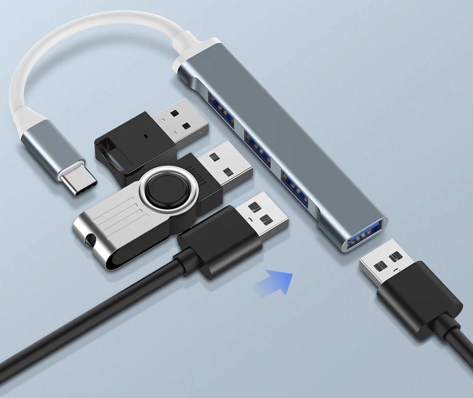 Adaptador Hub Tipo C A Usb 3.0 4 Usb Macbook Notebook-3