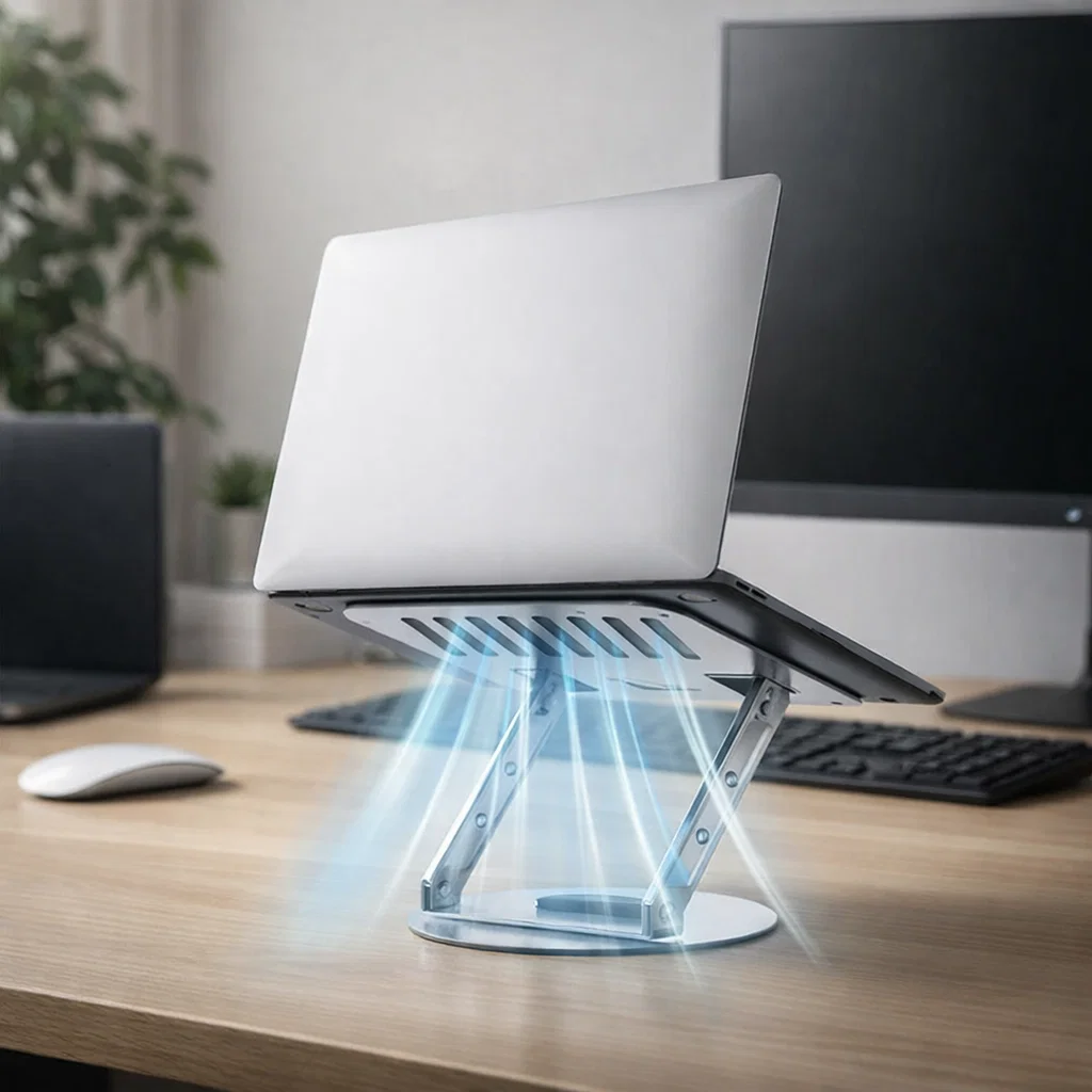 Soporte Notebook Aluminio 360 Portatil Ajustable Y Plegable-2