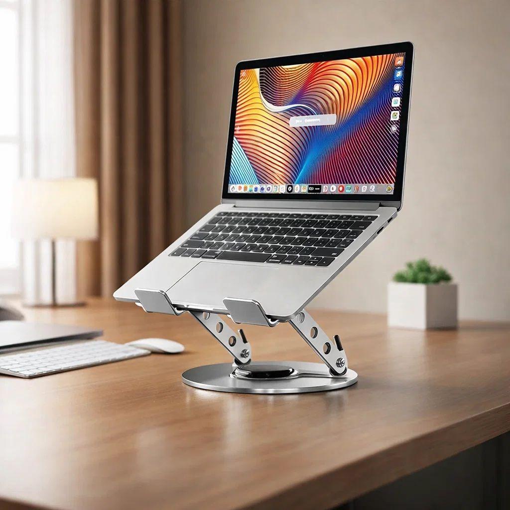 Soporte Notebook Aluminio 360 Portatil Ajustable Y Plegable-3