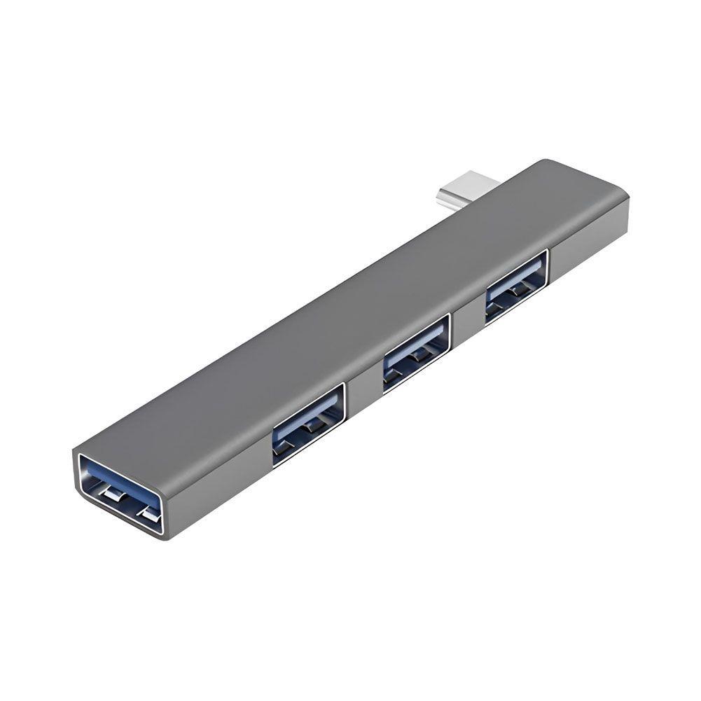 Hub Usb c Multiplicador 4 Puertos Usb Luz Pc Notebook Full-0