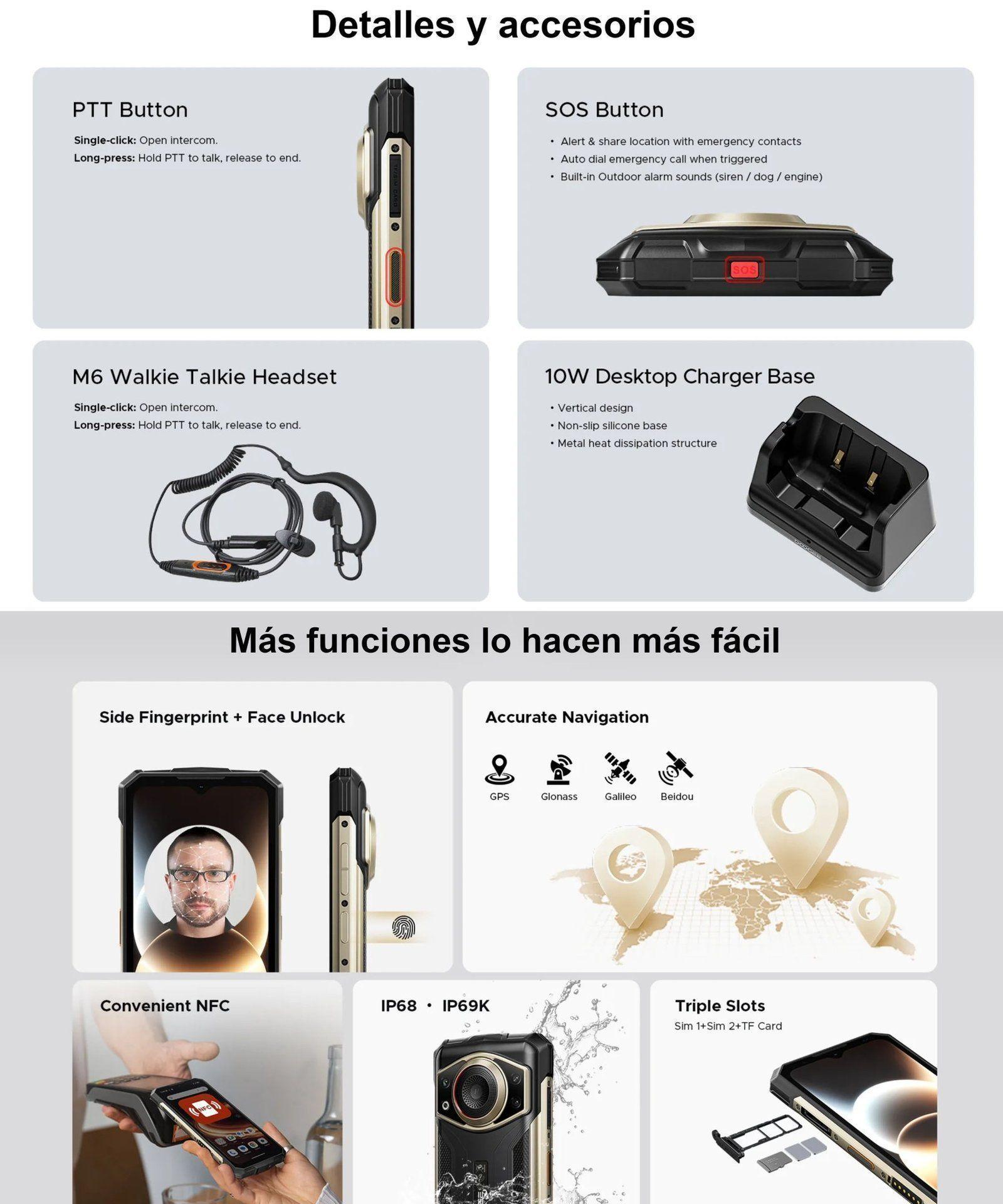 DOOGEE Fire 7 - Ultra 5G Intercomunicador POC Altavoz 125dB-7