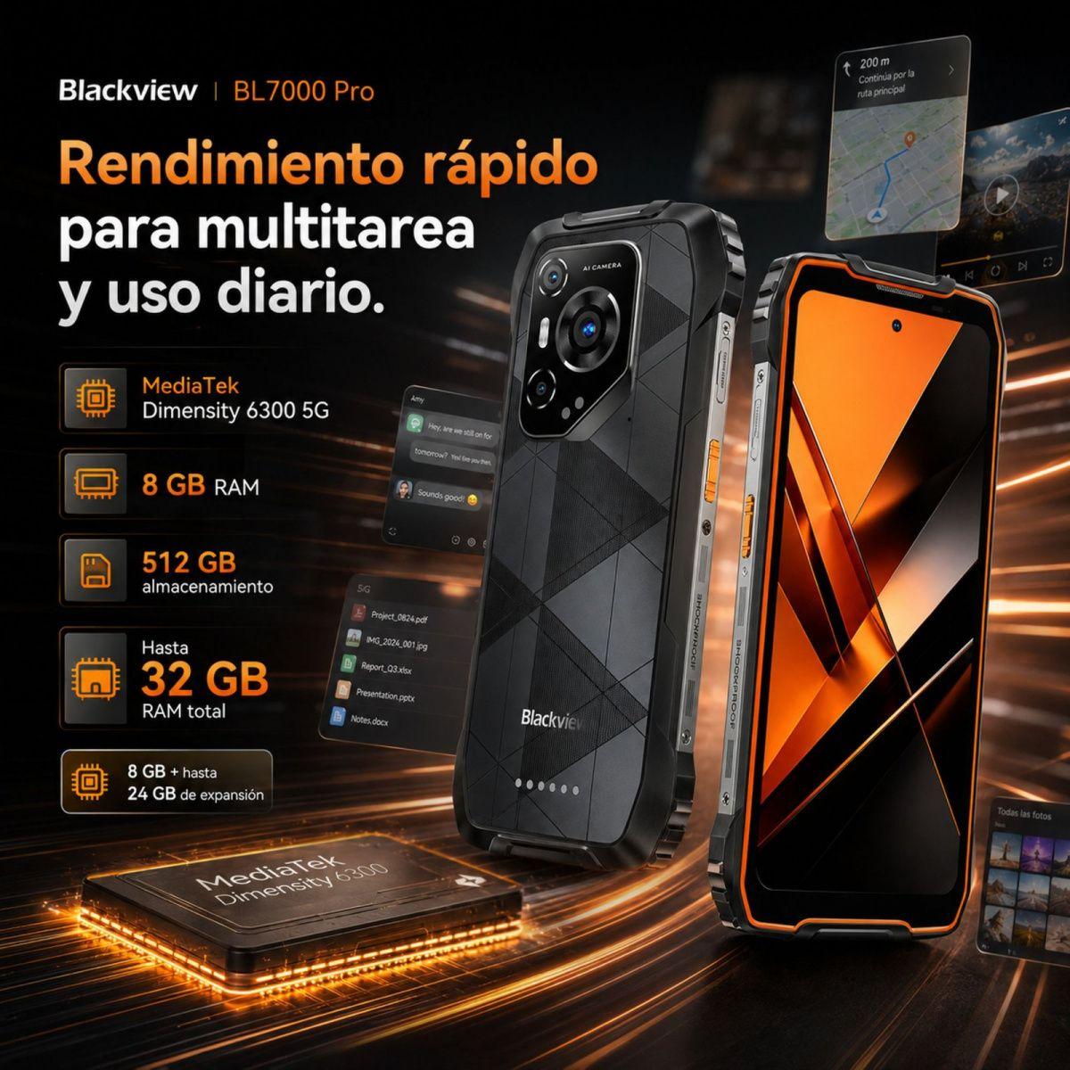 Celular Rugged Blackview BL7000 Pro 5G 512GB 32GB RAM-4