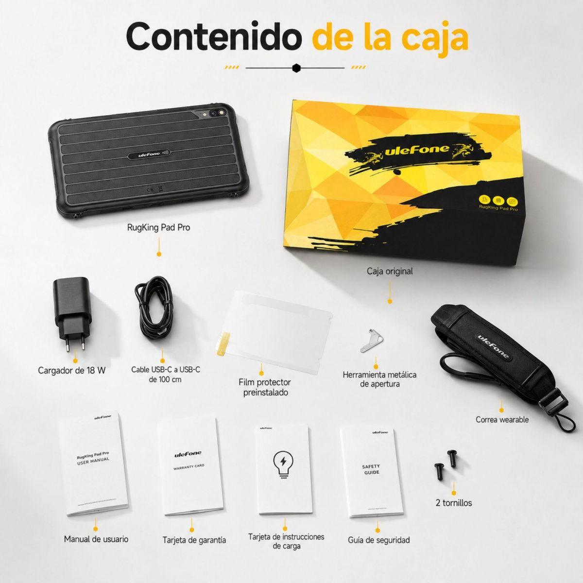 Tablet Rugged Ulefone RugKing Pad Pro 4G Compacta 128GB 24GB-9