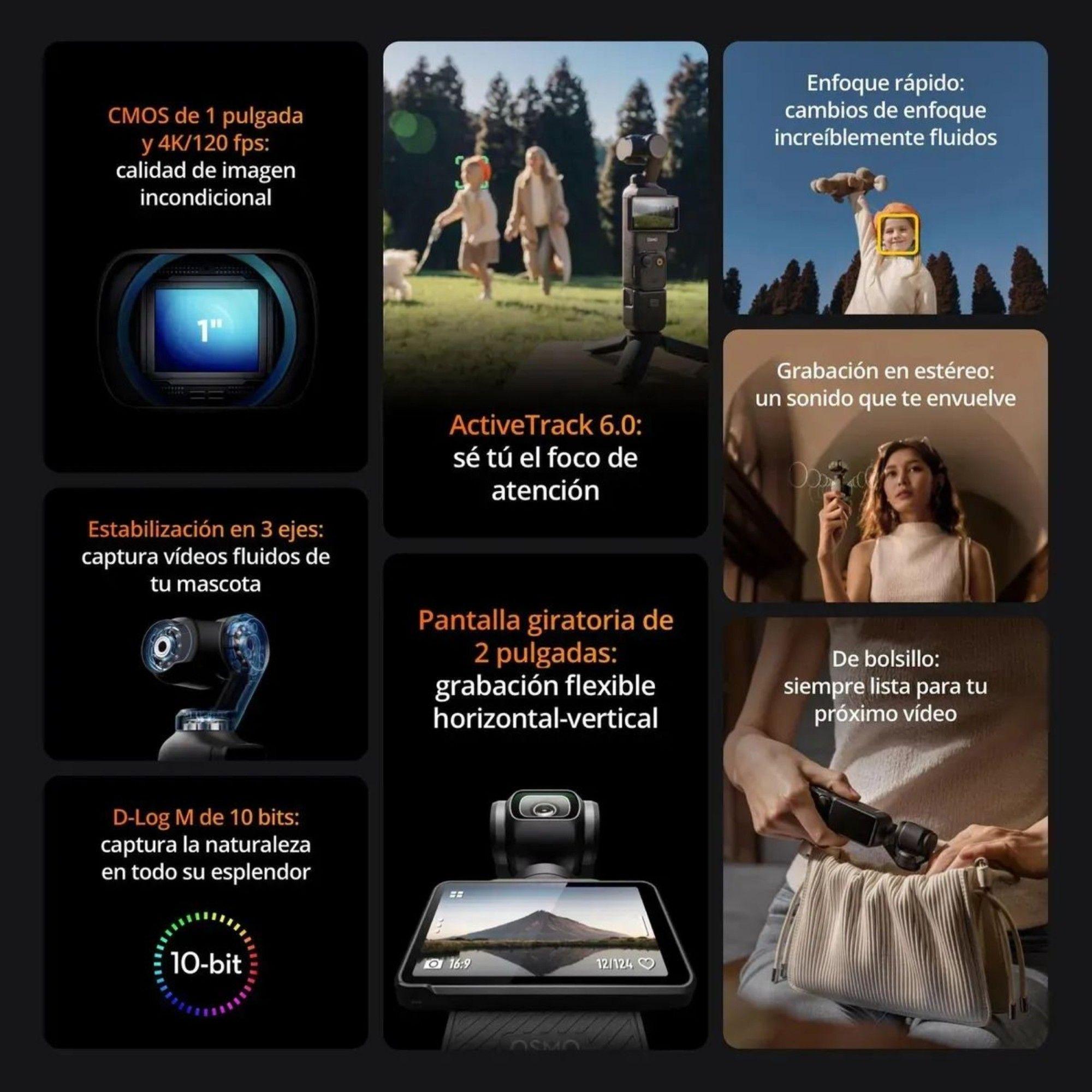 DJI Osmo Pocket 3 Creator Combo | Camara 4K 120fps con Mic 2-6