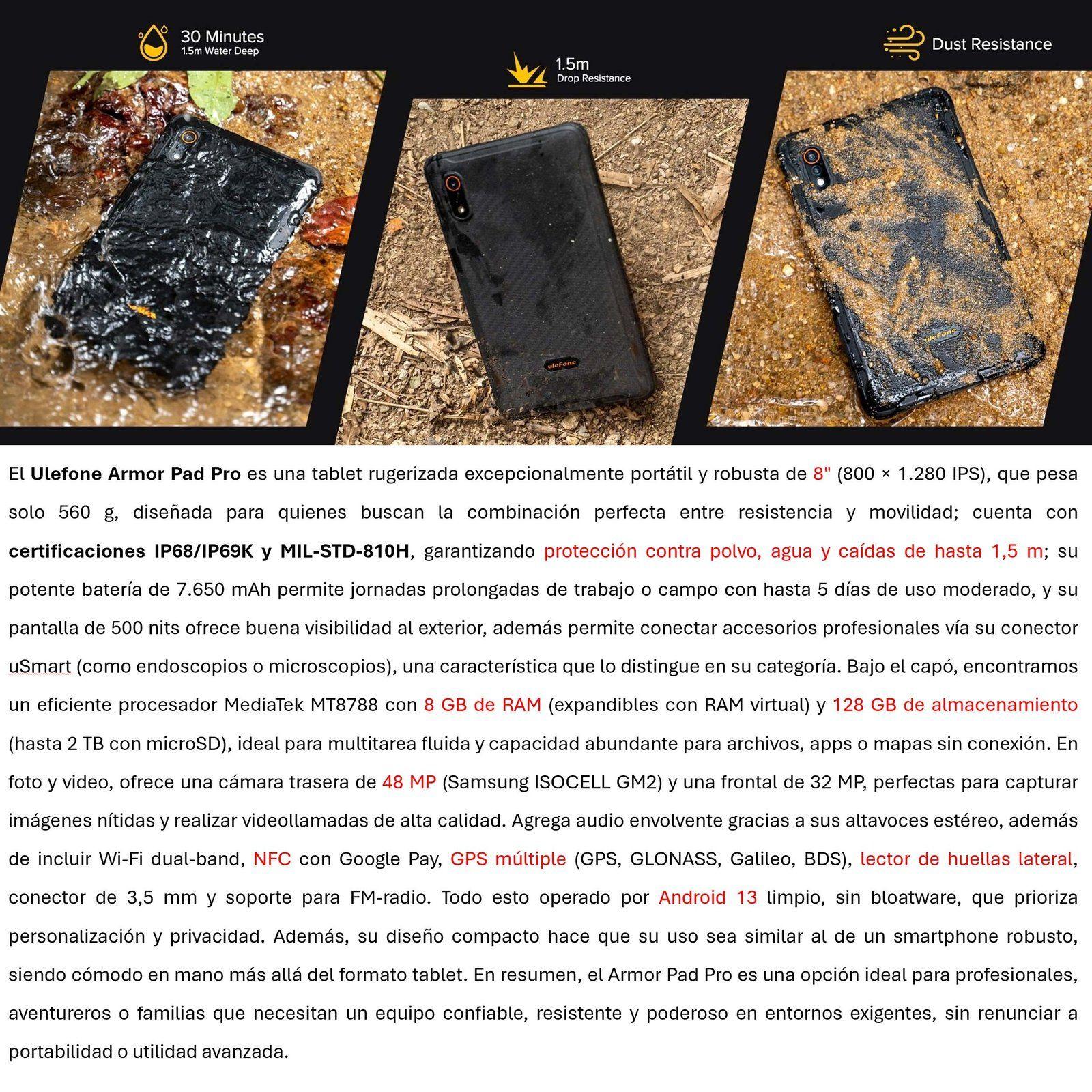 Ulefone Armor Pad Pro: Tablet de 8 Pulgadas Resistente IP68-2